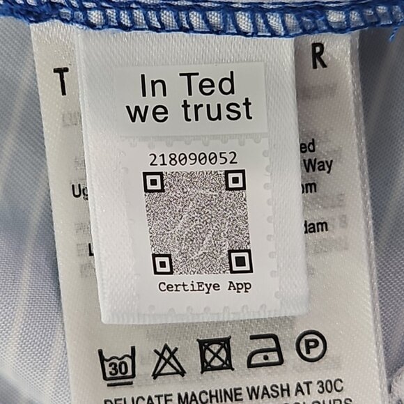 Ted Baker Swimming Trunks NEW Men's 3 (34) Blue Horizontal Stripe NWT 4" Inseam - Picture 13 of 15